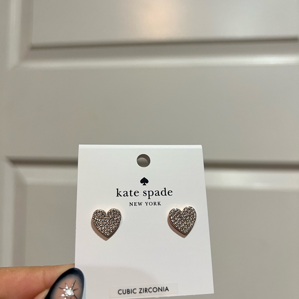 Kate Spade Silver Heart Stud Earrings - Picture 2 of 9